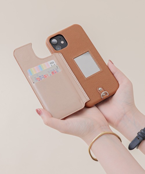 ensemble(皮革ブランド)（アンサンブル）の「iPhoneケースポルテ3 　【iPhone13 iPhone13Pro iPhone13mini iPhone12 iPhone12Pro  iPhone11   iPhone6/6s/7/8/SE2/SE3 対応】（スマホケース/カバー・レディース・グレー/ライトグレー/カーキ/ベージュ/ブラウン/ブラック・C/D/A/E/B/F）」の10枚目の写真