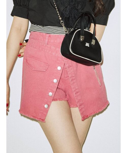 jouetie(ジュエティ)の「フロントボタンダブルスカパン(その他パンツ・レディース・ブラック/ピンク/ライトブルー・MEDIUM)」の3枚目の写真