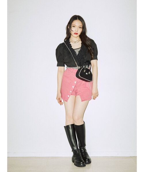 jouetie(ジュエティ)の「フロントボタンダブルスカパン(その他パンツ・レディース・ブラック/ピンク/ライトブルー・MEDIUM)」の12枚目の写真