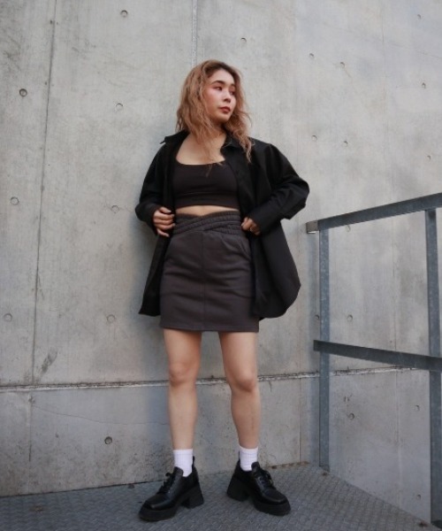 FIG&VIPER（フィグアンドバイパー）の「ダブルカットミニSK（スカート・レディース・ダークグレー/ライトベージュ・FREE）」の9枚目の写真