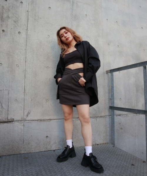 FIG&VIPER（フィグアンドバイパー）の「ダブルカットミニSK（スカート・レディース・ダークグレー/ライトベージュ・FREE）」の10枚目の写真