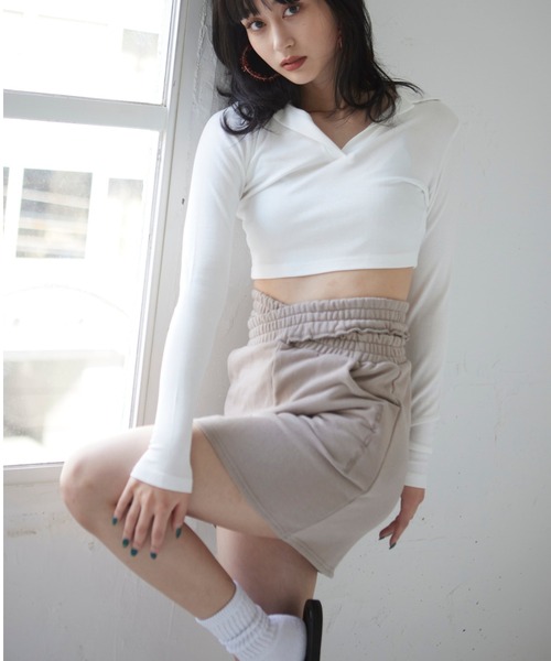 FIG&VIPER（フィグアンドバイパー）の「ダブルカットミニSK（スカート・レディース・ダークグレー/ライトベージュ・FREE）」の12枚目の写真