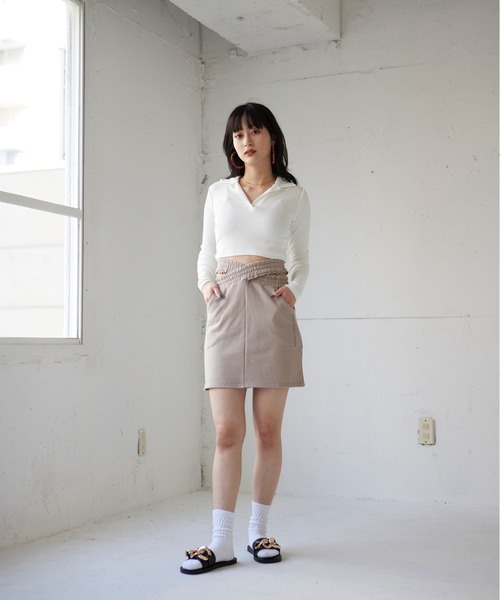 FIG&VIPER（フィグアンドバイパー）の「ダブルカットミニSK（スカート・レディース・ダークグレー/ライトベージュ・FREE）」の15枚目の写真