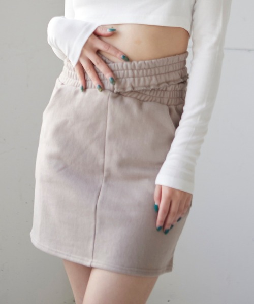 FIG&VIPER（フィグアンドバイパー）の「ダブルカットミニSK（スカート・レディース・ダークグレー/ライトベージュ・FREE）」の11枚目の写真