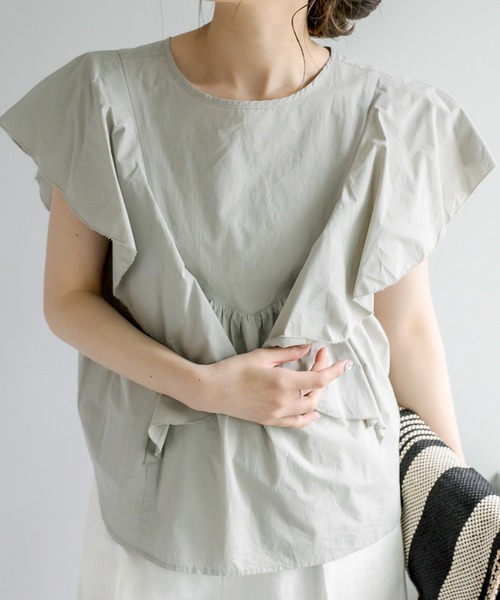 PUAL CE CIN（ピュアルセシン）の「フリルプルオーバーブラウス（シャツ/ブラウス・レディース・ライトグレー/ブラック/オフホワイト・FREE）」の20枚目の写真