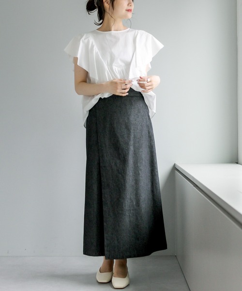 PUAL CE CIN（ピュアルセシン）の「フリルプルオーバーブラウス（シャツ/ブラウス・レディース・ライトグレー/ブラック/オフホワイト・FREE）」の13枚目の写真