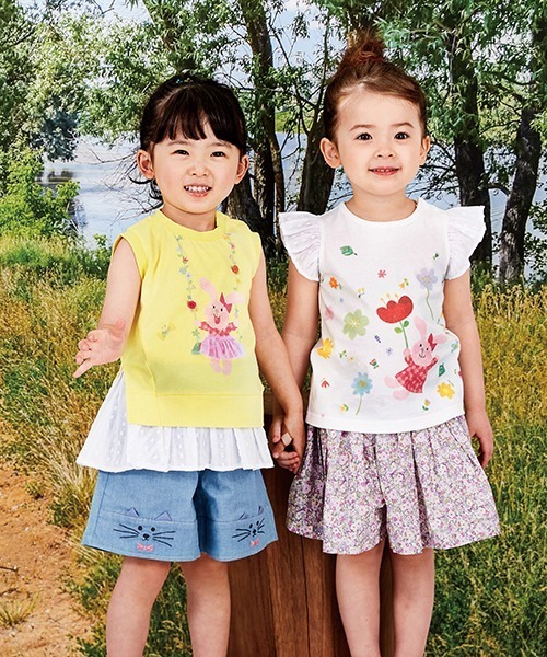 kladskap（クレードスコープ）の「裾ネコ4分丈パンツ（その他パンツ・キッズ・ピンク/サックスブルー・90cm/100cm/110cm/120cm）」の16枚目の写真