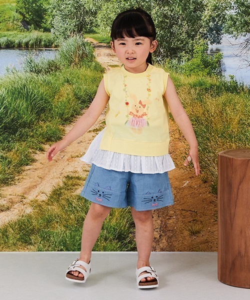 kladskap（クレードスコープ）の「裾ネコ4分丈パンツ（その他パンツ・キッズ・ピンク/サックスブルー・90cm/100cm/110cm/120cm）」の14枚目の写真