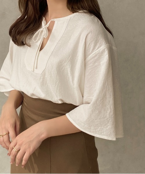 apres jour clair(アプレジュールクレア)の「【apres jour clair】カフタンチュニックブラウス【ZOZOTOWN限定アイテム】(シャツ/ブラウス・レディース・ホワイト/ライトベージュ・フリー/X-LARGE)」の8枚目の写真