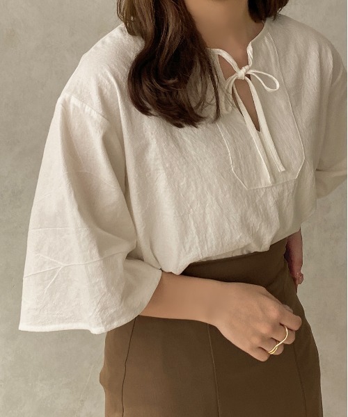 apres jour clair(アプレジュールクレア)の「【apres jour clair】カフタンチュニックブラウス【ZOZOTOWN限定アイテム】(シャツ/ブラウス・レディース・ホワイト/ライトベージュ・フリー/X-LARGE)」の7枚目の写真