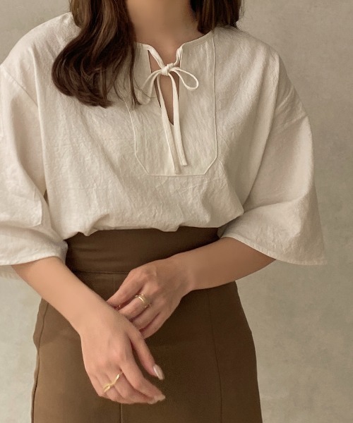 apres jour clair(アプレジュールクレア)の「【apres jour clair】カフタンチュニックブラウス【ZOZOTOWN限定アイテム】(シャツ/ブラウス・レディース・ホワイト/ライトベージュ・フリー/X-LARGE)」の6枚目の写真