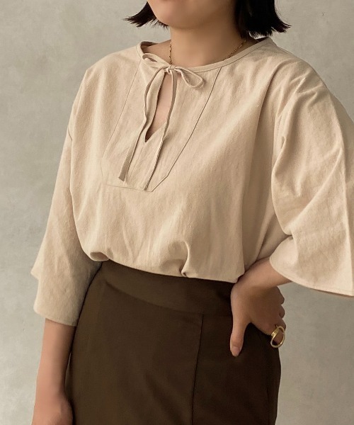 apres jour clair(アプレジュールクレア)の「【apres jour clair】カフタンチュニックブラウス【ZOZOTOWN限定アイテム】(シャツ/ブラウス・レディース・ホワイト/ライトベージュ・フリー/X-LARGE)」の12枚目の写真