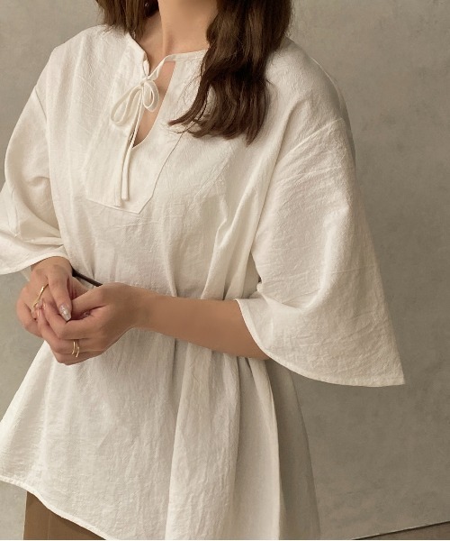 apres jour clair(アプレジュールクレア)の「【apres jour clair】カフタンチュニックブラウス【ZOZOTOWN限定アイテム】(シャツ/ブラウス・レディース・ホワイト/ライトベージュ・フリー/X-LARGE)」の18枚目の写真