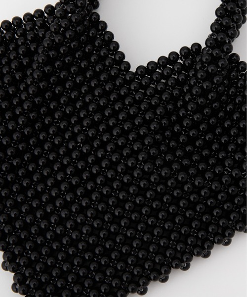 Casselini（キャセリーニ）の「Casselini(キャセリーニ)ハートビーズバッグ（ハンドバッグ・レディース・ブラック/シルバー/アイボリー・FREE）」の4枚目の写真