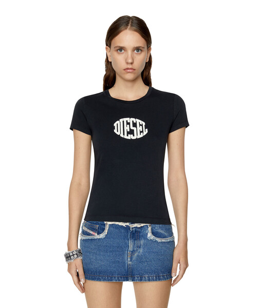 レディース 半袖tシャツ 半袖tシャツ Diesel ディーゼル のtシャツ カットソー レディース Diesel ディーゼル のファッション ロゴ Tシャツ カットソー クリアランス早割の