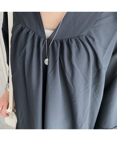 Chich&Sally(チッチアンドサリー)の「リネンタッチカフタンOP(ワンピース・レディース・Moca/Black/Beige/Mustard・MEDIUM)」の7枚目の写真