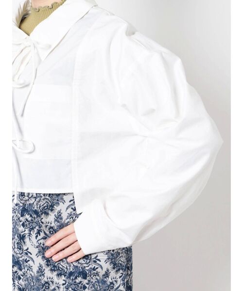 merry jenny（メリージェニー）の「ショートキリカエリボンシャツ（シャツ/ブラウス・レディース・オフホワイト/ブラック・FREE）」の19枚目の写真