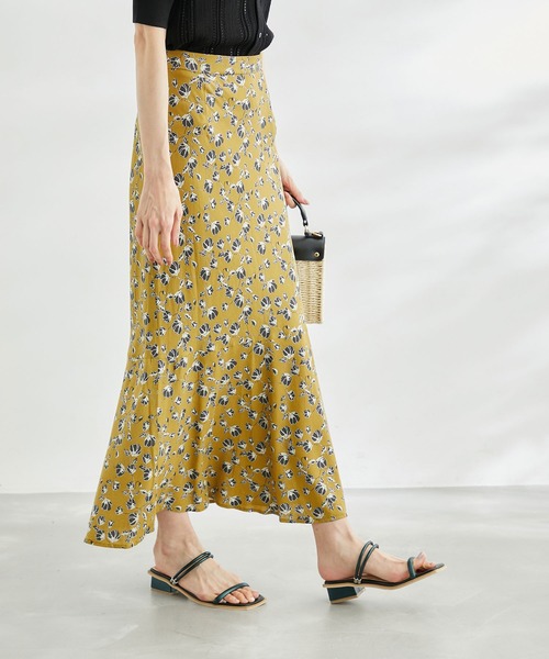 ROPE' PICNIC（ロペピクニック）の「ドット/花柄麻混マーメイドスカート（スカート・レディース・ブラック/キナリ/イエロー・36/38）」の6枚目の写真