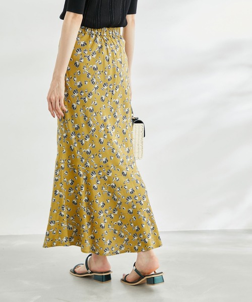 ROPE' PICNIC（ロペピクニック）の「ドット/花柄麻混マーメイドスカート（スカート・レディース・ブラック/キナリ/イエロー・36/38）」の7枚目の写真