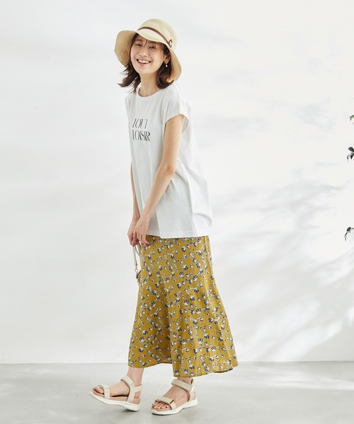 ROPE' PICNIC（ロペピクニック）の「ドット/花柄麻混マーメイドスカート（スカート・レディース・ブラック/キナリ/イエロー・36/38）」の8枚目の写真