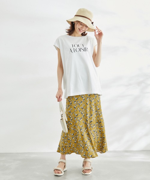 ROPE' PICNIC（ロペピクニック）の「ドット/花柄麻混マーメイドスカート（スカート・レディース・ブラック/キナリ/イエロー・36/38）」の9枚目の写真