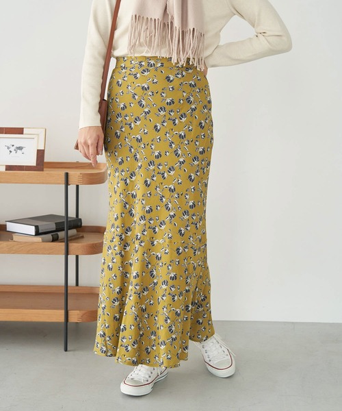 ROPE' PICNIC（ロペピクニック）の「ドット/花柄麻混マーメイドスカート（スカート・レディース・ブラック/キナリ/イエロー・36/38）」の13枚目の写真