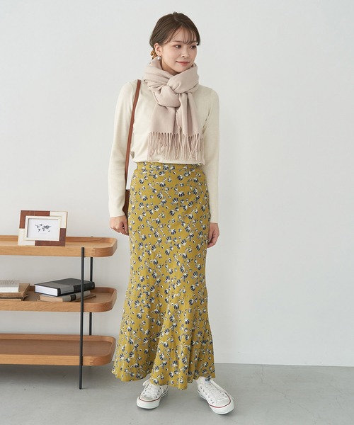 DES PRES デプレ　スカート　マーメイド　タフタ　麻混 17304-11536-m-01-pl.jpg