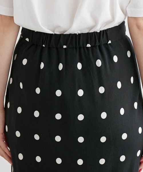 ROPE' PICNIC（ロペピクニック）の「ドット/花柄麻混マーメイドスカート（スカート・レディース・ブラック/キナリ/イエロー・36/38）」の21枚目の写真