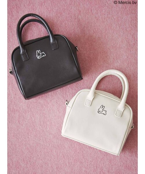 merry jenny（メリージェニー）の「うさぎのミニボストンバッグ（ボストンバッグ・レディース・ブラック/アイボリー・FREE）」の3枚目の写真
