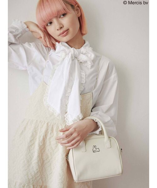 merry jenny（メリージェニー）の「うさぎのミニボストンバッグ（ボストンバッグ・レディース・ブラック/アイボリー・FREE）」の6枚目の写真