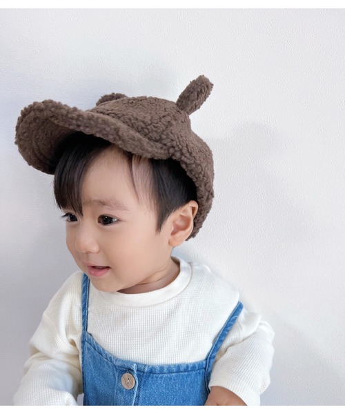 MAKE YOUR DAY（メイクユアデイ）の「くまみみボアキャップ（キャップ・キッズ・アイボリー/チャコールグレー/ブラウン・XS/L/S/M）」の17枚目の写真
