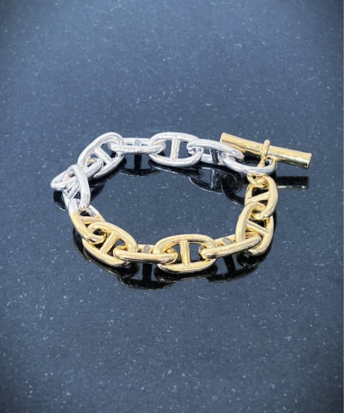 Burner（バーナー）の「【OKUOKU　0909】重量感　アンカーチェーン　４サイズ　ブレスレット　ネックレスタイプ　 / oku-bracelet-23-15（ブレスレット・メンズ・その他1/シルバー×ゴールド/シルバー×ブラック/ゴールド/ブラック・FREE/90/150/75）」の8枚目の写真