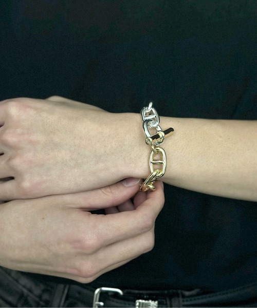 Burner（バーナー）の「【OKUOKU　0909】重量感　アンカーチェーン　４サイズ　ブレスレット　ネックレスタイプ　 / oku-bracelet-23-15（ブレスレット・メンズ・その他1/シルバー×ゴールド/シルバー×ブラック/ゴールド/ブラック・FREE/90/150/75）」の17枚目の写真