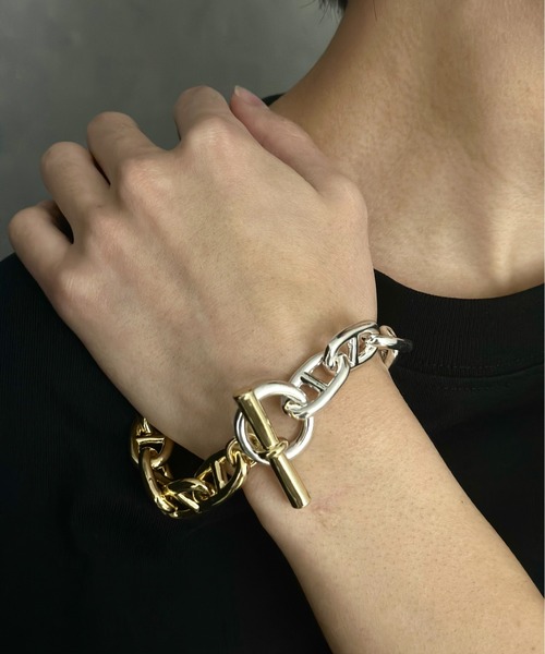 Burner（バーナー）の「【OKUOKU　0909】重量感　アンカーチェーン　４サイズ　ブレスレット　ネックレスタイプ　 / oku-bracelet-23-15（ブレスレット・メンズ・その他1/シルバー×ゴールド/シルバー×ブラック/ゴールド/ブラック・FREE/90/150/75）」の13枚目の写真