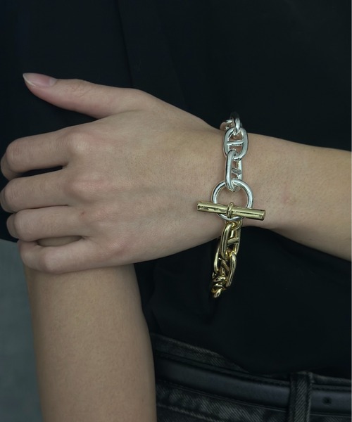 Burner（バーナー）の「【OKUOKU　0909】重量感　アンカーチェーン　４サイズ　ブレスレット　ネックレスタイプ　 / oku-bracelet-23-15（ブレスレット・メンズ・その他1/シルバー×ゴールド/シルバー×ブラック/ゴールド/ブラック・FREE/90/150/75）」の21枚目の写真