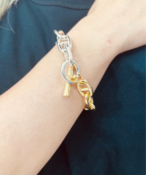 Burner（バーナー）の「【OKUOKU　0909】重量感　アンカーチェーン　４サイズ　ブレスレット　ネックレスタイプ　 / oku-bracelet-23-15（ブレスレット・メンズ・その他1/シルバー×ゴールド/シルバー×ブラック/ゴールド/ブラック・FREE/90/150/75）」の18枚目の写真