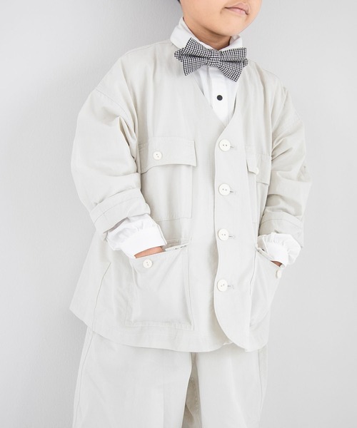 LOWRYS FARM（ローリーズファーム）の「コットンミリタリーシャツジャケット　162245（シャツ/ブラウス・キッズ・アイボリー/ブラック/カーキ・110cm/120cm/130cm/140cm/150cm）」の9枚目の写真