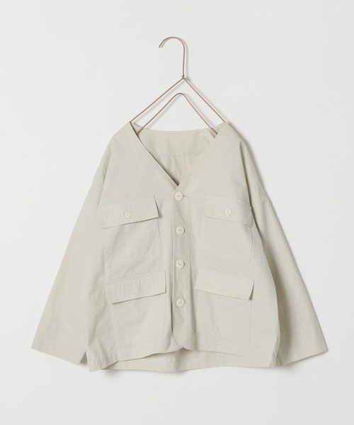 LOWRYS FARM（ローリーズファーム）の「コットンミリタリーシャツジャケット　162245（シャツ/ブラウス・キッズ・アイボリー/ブラック/カーキ・110cm/120cm/130cm/140cm/150cm）」の7枚目の写真
