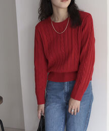 fredy emue | ケーブル×ワイドリブ プルオーバーニット(ニット/セーター)