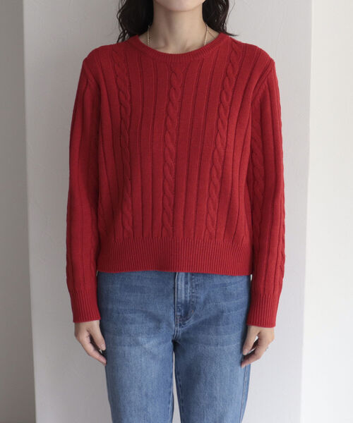 fredy emue（フレディエミュ）の「ケーブル×ワイドリブ プルオーバーニット（ニット/セーター・レディース・ネイビー/レッド/アイボリー/ブルー系その他3・38）」の14枚目の写真