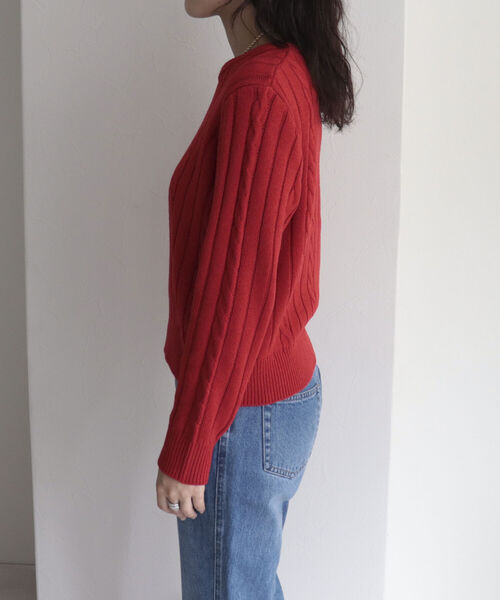 fredy emue（フレディエミュ）の「ケーブル×ワイドリブ プルオーバーニット（ニット/セーター・レディース・ネイビー/レッド/アイボリー/ブルー系その他3・38）」の19枚目の写真