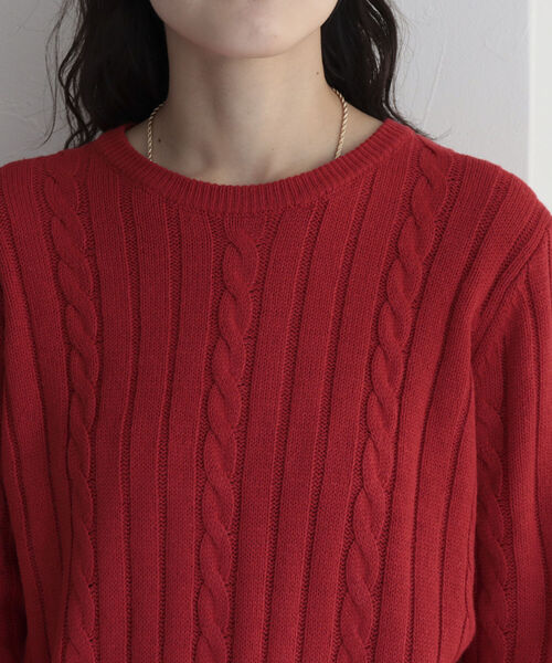 fredy emue（フレディエミュ）の「ケーブル×ワイドリブ プルオーバーニット（ニット/セーター・レディース・ネイビー/レッド/アイボリー/ブルー系その他3・38）」の9枚目の写真