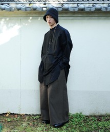 オーバーサイズ バンドカラー L/S シャツ