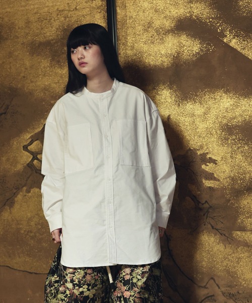 Air Tokyo（エアートウキョー）の「オーバーサイズ バンドカラー L/S シャツ（シャツ/ブラウス・メンズ・ホワイト/ブラック/ホワイト系その他・MEDIUM/LARGE/SMALL）」の16枚目の写真