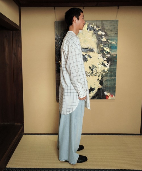 Air Tokyo（エアートウキョー）の「オーバーサイズ バンドカラー L/S シャツ（シャツ/ブラウス・メンズ・ホワイト/ブラック/ホワイト系その他・MEDIUM/LARGE/SMALL）」の7枚目の写真