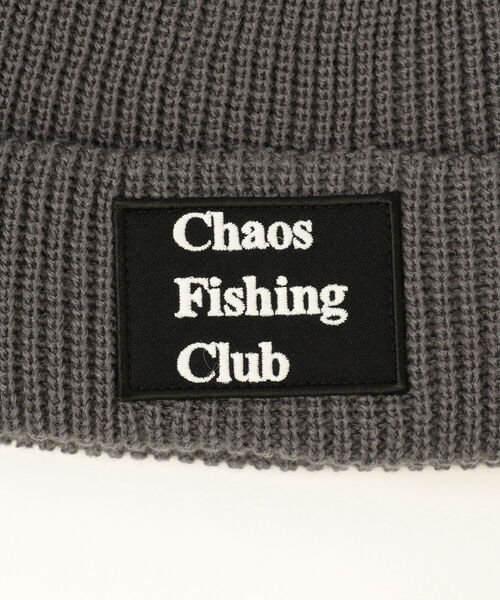 BEAMS T（ビームスティー）の「Chaos Fishing Club / LOGO KNIT CAP（ニットキャップ/ビーニー・メンズ・グレー/ブラック・ONE SIZE）」の4枚目の写真