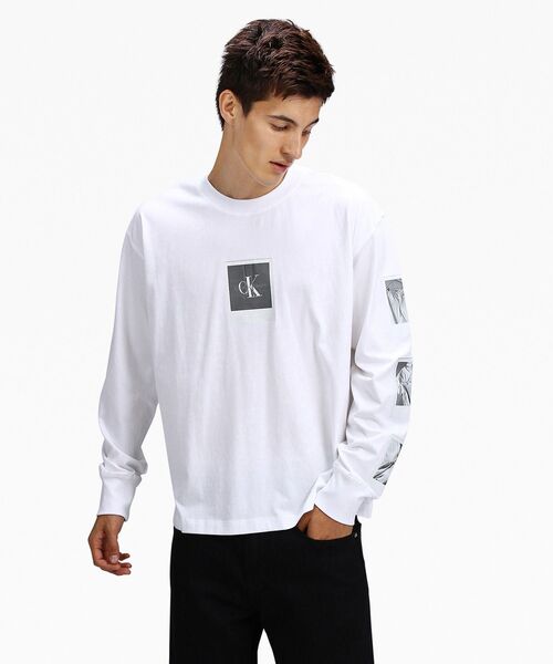 Calvin Klein（カルバン・クライン）の「ポラロイド ロングスリーブ Tシャツ（Tシャツ/カットソー・メンズ・ホワイト・S/M/L/XL）」の2枚目の写真