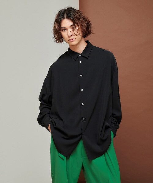 tk.TAKEO KIKUCHI(ティーケータケオキクチ)の「◆カラービッグシャツ(シャツ/ブラウス・メンズ・ダークグリーン/ブラック/ワインレッド/グレー・01/02/03)」の2枚目の写真