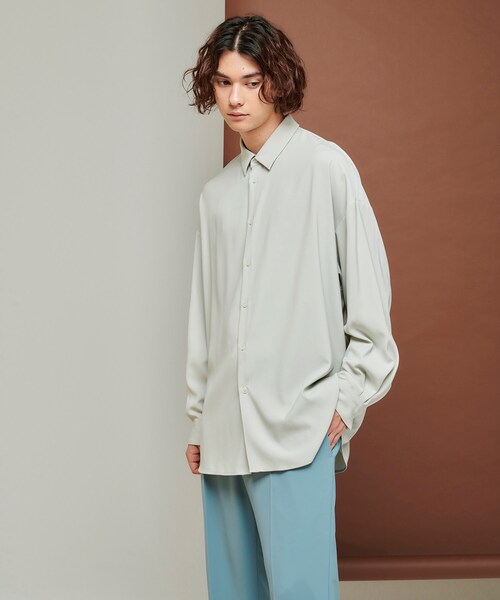 tk.TAKEO KIKUCHI(ティーケータケオキクチ)の「◆カラービッグシャツ(シャツ/ブラウス・メンズ・ダークグリーン/ブラック/ワインレッド/グレー・01/02/03)」の12枚目の写真