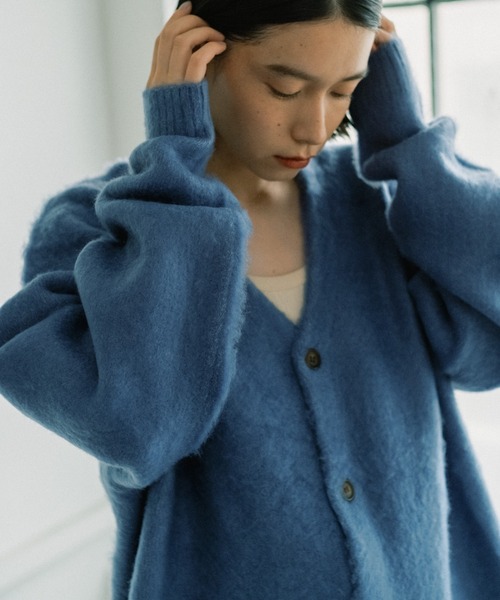 WHIMSIC（ウィムジック）の「【ユニセックス/WEB限定】プレーンシャギーニットカーディガン（カーディガン/ボレロ・レディース・ピンク/イエロー/ブルー/グリーン・FREE）」の13枚目の写真